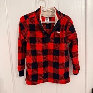 Carter's Red and Black Plaid Kids Fleece Long Sleeve Shirt